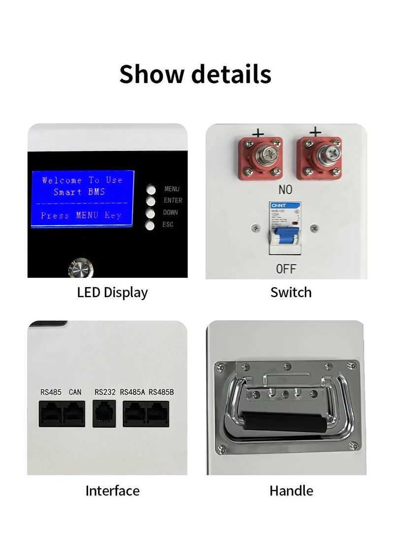 JM Display battery level 15Kwh lithium ion batteries 48V 51.2V lithium iron phosphate batteries