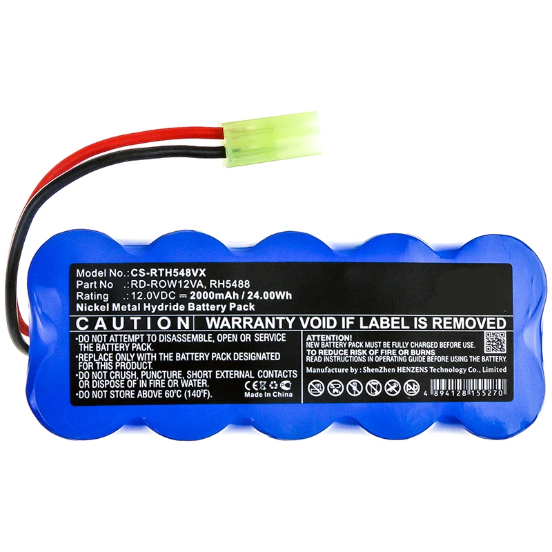 12.0V 2000mAh Vakuum akku für RH5488 RH8460WH / A 9-0 RH8460WH/9A0 RH846301 RH846501/9A2 RH846901 RS-Rh5205 RS-Rh5488 Ni-MH