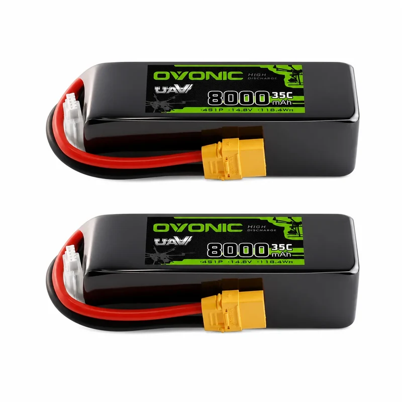 OVONIC 14,8V 8000mAh 35C 4S Softcase LiPo-Akku mit XT90-Anschluss (2 St.)