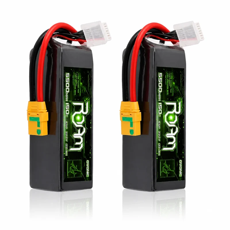 OVONIC Roam Serie 22,2V 5500mAh 150C 6S LiPo-Akku mit XT90-S Anti-Spark-Anschluss (2 St.)