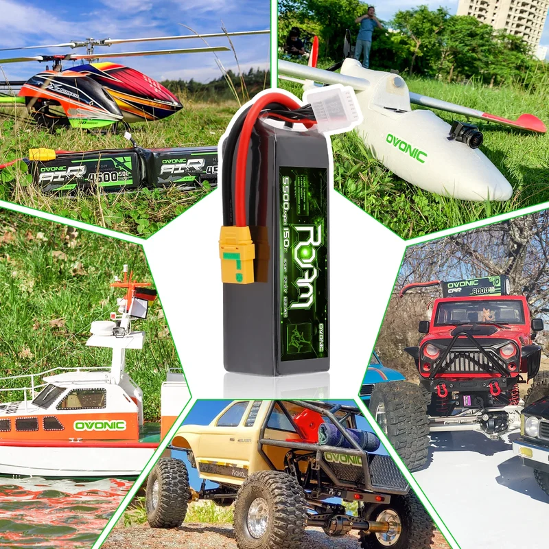 OVONIC Roam Serie 22,2V 5500mAh 150C 6S LiPo-Akku mit XT90-S Anti-Spark-Anschluss (2 St.)
