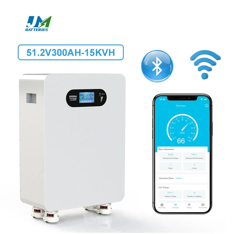 JM 48V 300Ah Home Solar System 15 kw Lithium Energy Storage Batteries 51.2v 15kwh Split Type CAN Communication Wheels Included
