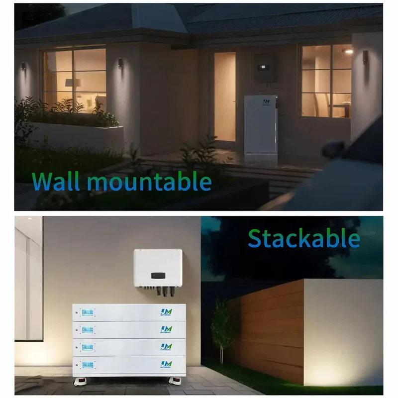 51.2V 600ah 900ah 1200ah Stackable Wall Mounted Solar Battery
