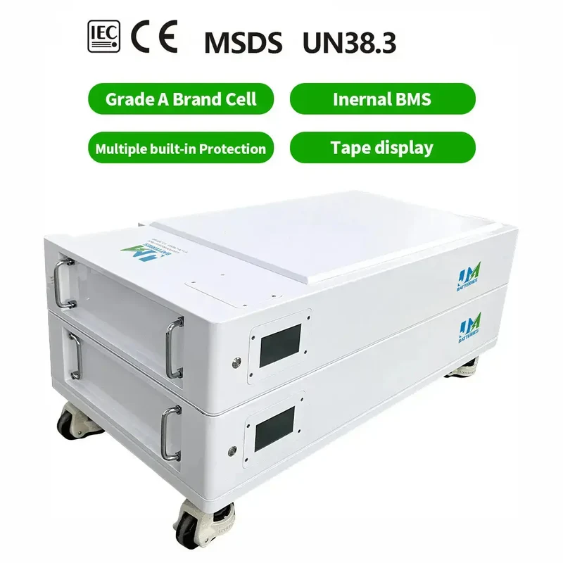 51.2V 600ah 900ah 1200ah Stackable Wall Mounted Solar Battery