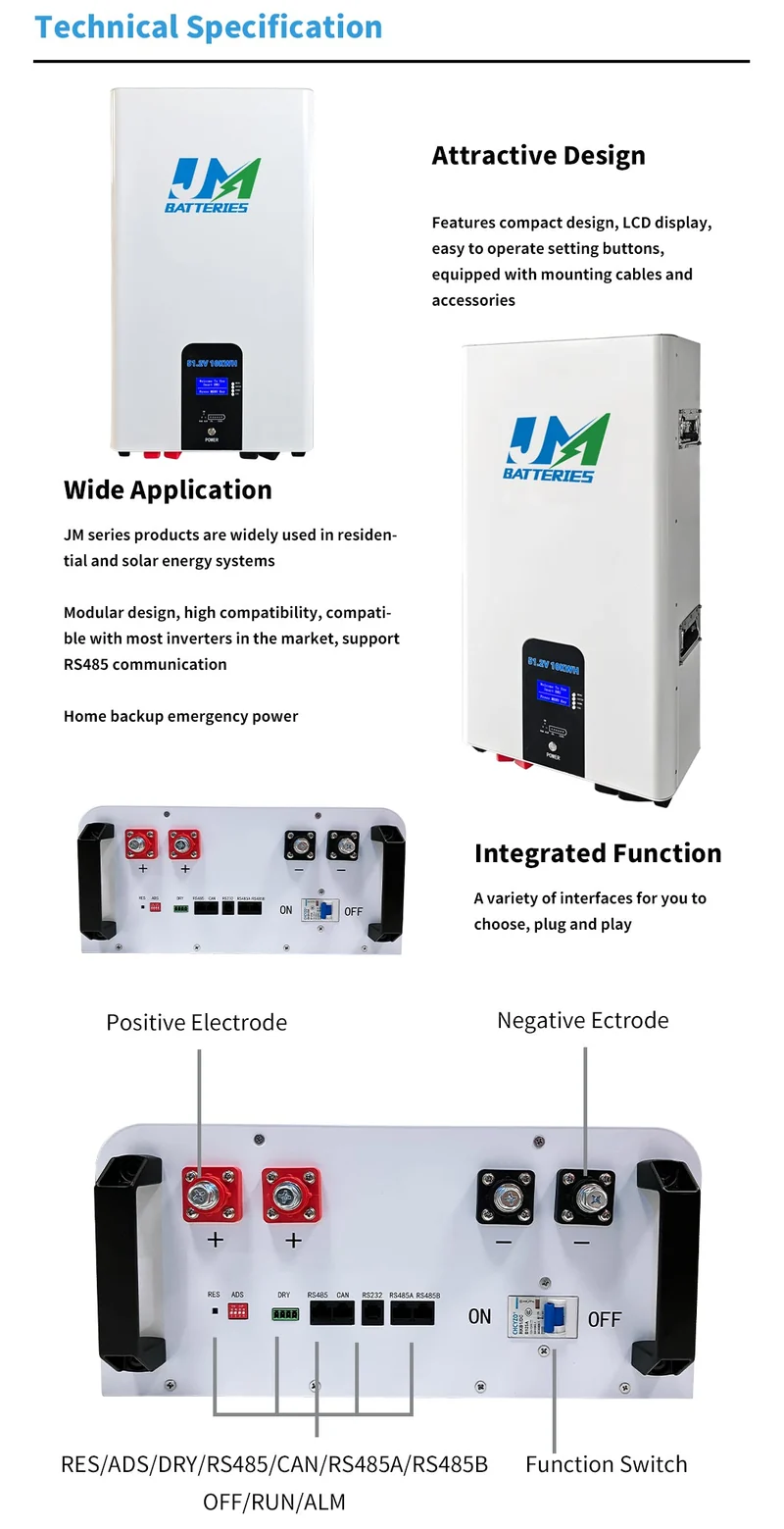 JM 10kwh 51.2V 200ah lifepo4 solar battery 51.2v 200ah lifepo4 wall mount battery