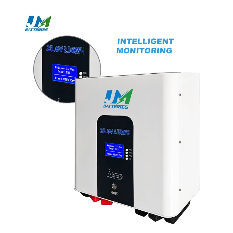25.6V 100ah 200ah 300ah Powerwall 2.56kwh 5.12kwh 7.68kwh Rechargeable Li-ion Battery for Solar System Storage