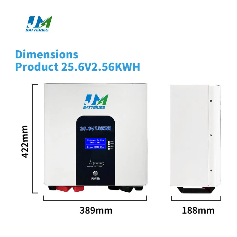 25.6V 100ah 200ah 300ah Powerwall 2.56kwh 5.12kwh 7.68kwh Rechargeable Li-ion Battery for Solar System Storage