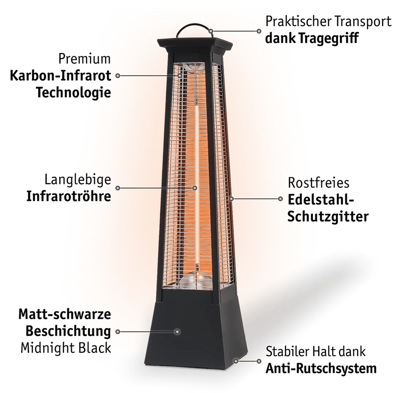 Infrarot Standheizstrahler 2000 W