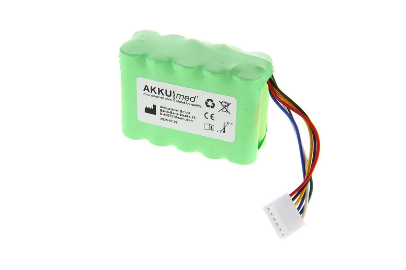 AKKUmed NiMH Akku passend für Codan Argus Infusionspumpe 606, 601260 - 12 V 2000mAh 70,4x50,1x30,2 mm