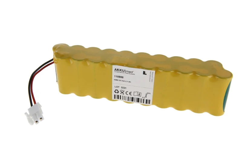 AKKUmed NiMH Akku passend für Cardioline EKG ELAN CP1, CP/I - 24 V 2100mAh 172x32x43 mm