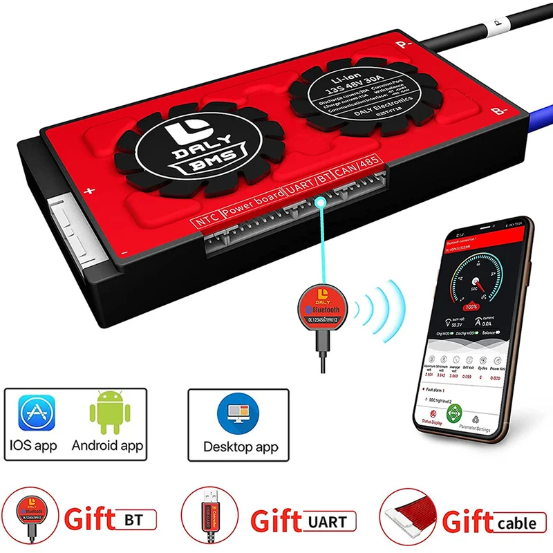 Daly smart bms Li-ion 13S 48V 30A bluetooth 13 66 128