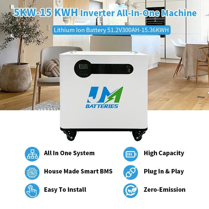 Movable Solar Energy Battery Pack Li Ion 15kwh 48V 51.2V 300ah Lithium Solar Battery for Home Outdoor