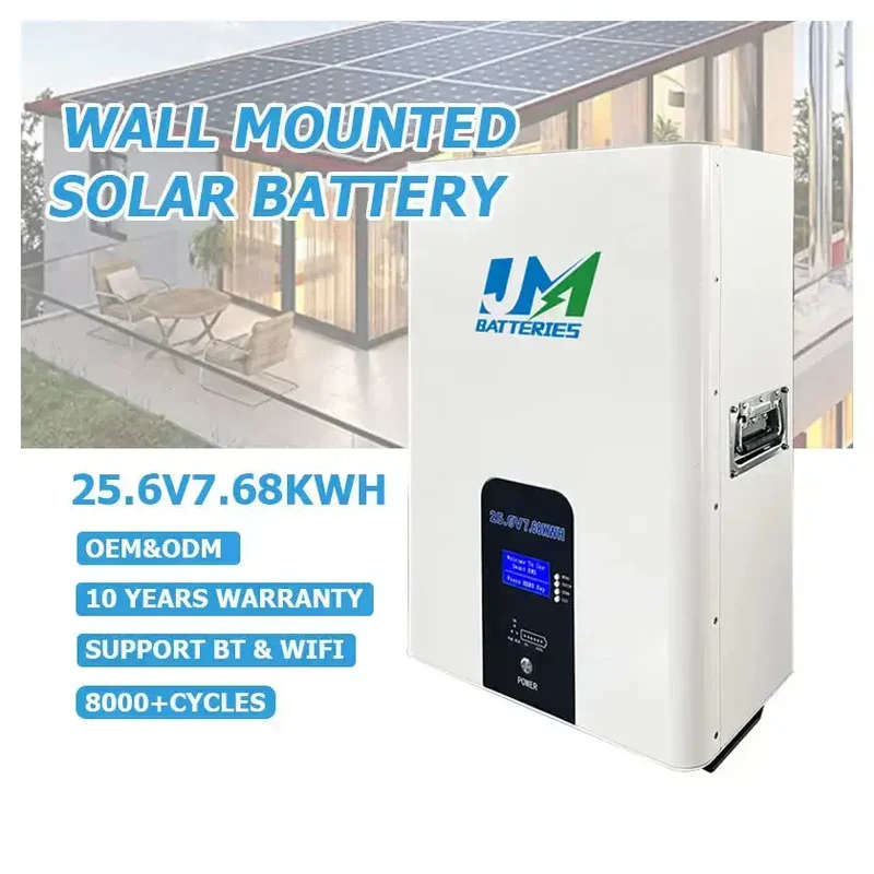 Sleek Wall-Mounted 25.6V 300Ah 100ah 200ah Battery Ultimate Energy Solution Battery Efficient Energy Storage Battery