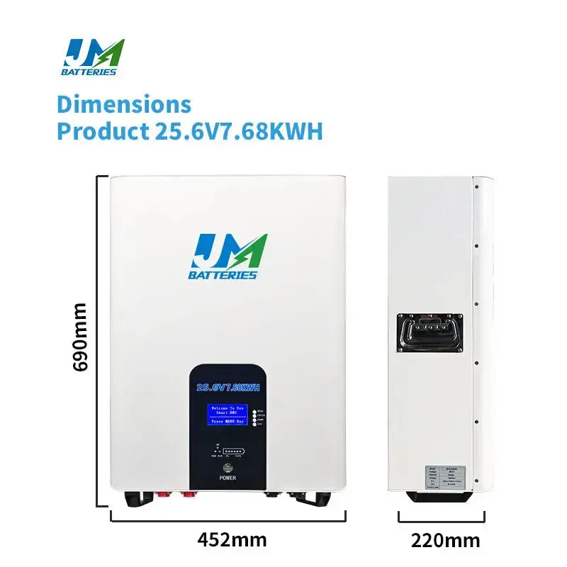 Sleek Wall-Mounted 25.6V 300Ah 100ah 200ah Battery Ultimate Energy Solution Battery Efficient Energy Storage Battery