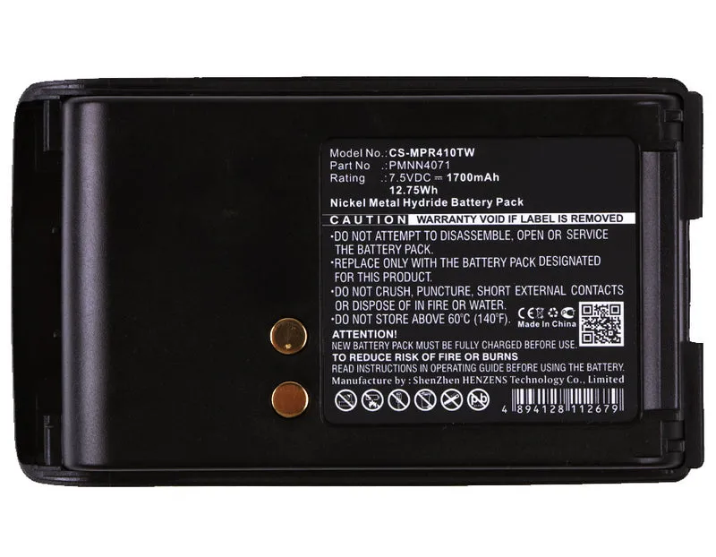 7.5V 1700mAh Funkgerät akku für A6 A8 BPR40 Mag One BPR40 Ni-MH