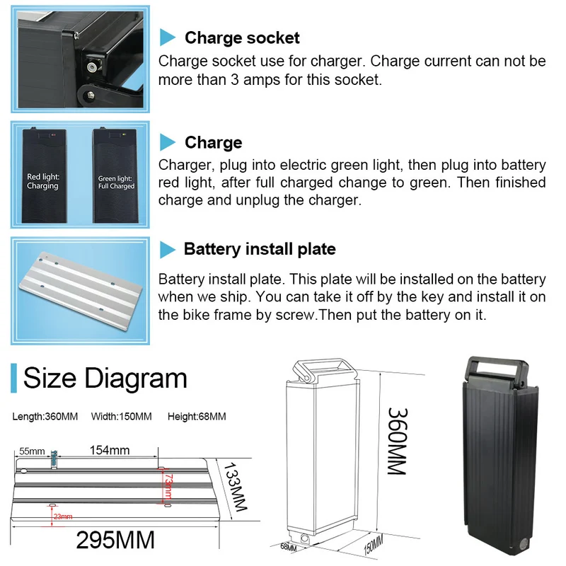 EU Lagerhaus 48V 15Ah Batterie lithium-ionen Ebike mit 30A BMS für Im Freien T032