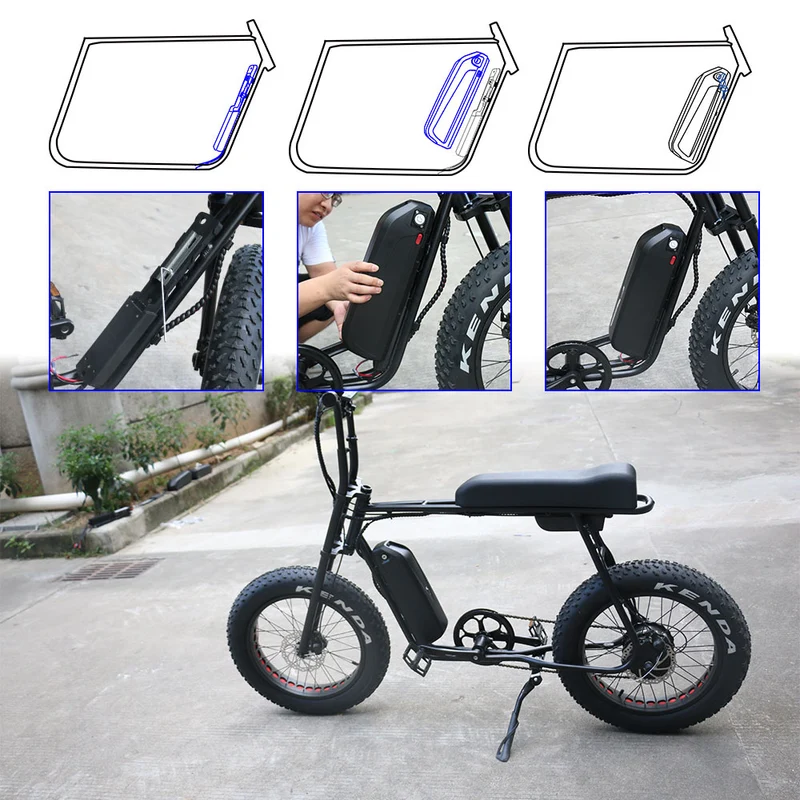 EU Lagerhaus 52V 13Ah Batterie S039-3 lithium-ionen Hailong Ebike mit BMS USB für 750W 1000W Motor Notfall backup Motor