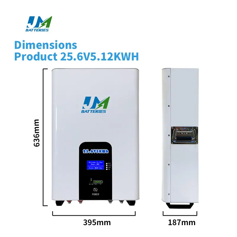 Power Wall LiFePO4 Lithium Battery 25.6V 100AH 200AH 300AH 5.12KWH Deep Cycle Battery Power Wall