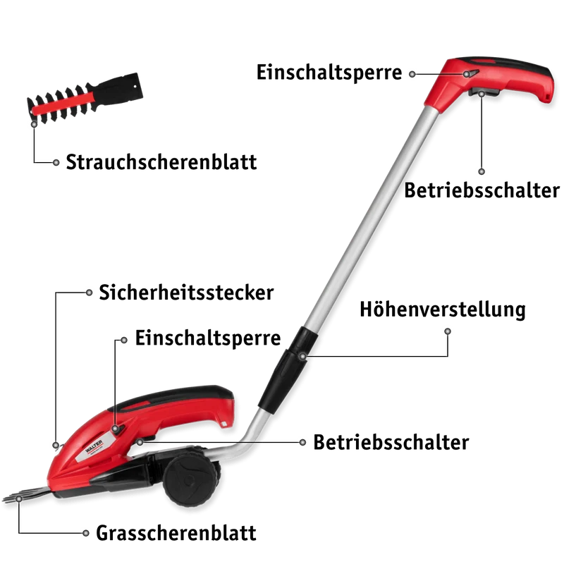 Li-Ion Akku-Gras- und Strauchschere 7,2 V