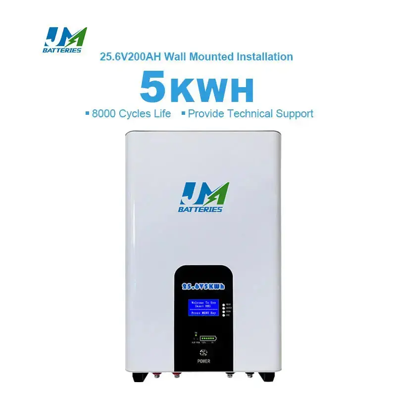 Revolutionary Wall-Mounted Battery 25.6V 200Ah 100ah 300ah Capacity for Uninterrupted Power Battery