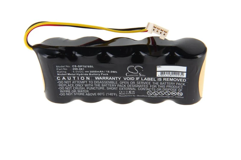 CoPacks NiMH Akku passend für Messgerät Panametrics PT878, Magna-Mike 8500 - 6,0 V 3000 mAh 112,3x45x22,8 mm