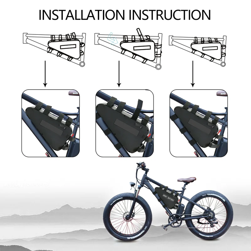 EU Lagerhaus 48V 20AH Ebike Motor Lithium-ionen Batterie Elektrische Fahrrad 50A BMS wasserdichte Dreieck mit Ladegerät Im Freien U004