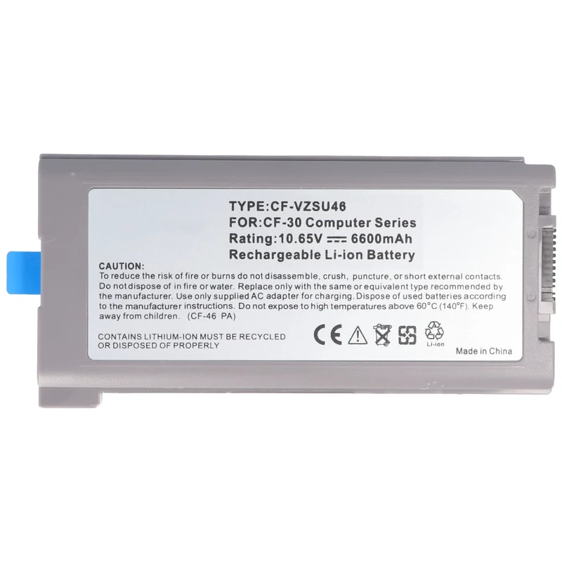 AccuCell Akku passend für Panasonic Toughbook CF-30 Akku VZSU46 10,65 Volt, 6600mAh