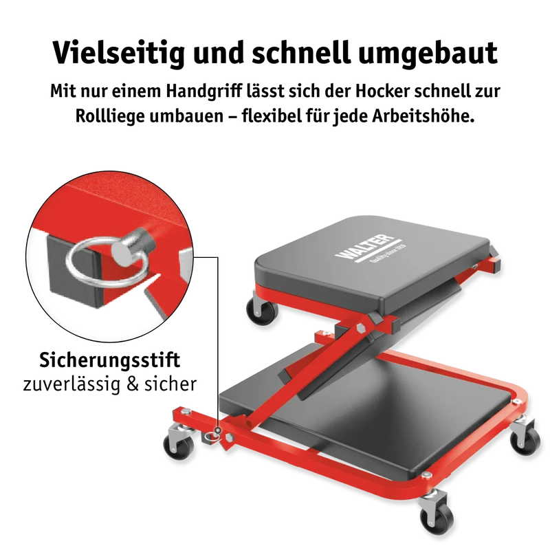 Montage Rollbrett und Werkstatthocker 2-in-1