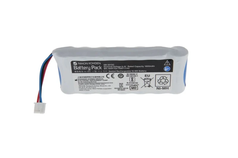 Nihon Kohden Original NiMH Akku für Nihon Kohden ECG-3150 Ref. SB-301DC - 8,4 V 1600 mAh 117,8x17,2x45,3 mm