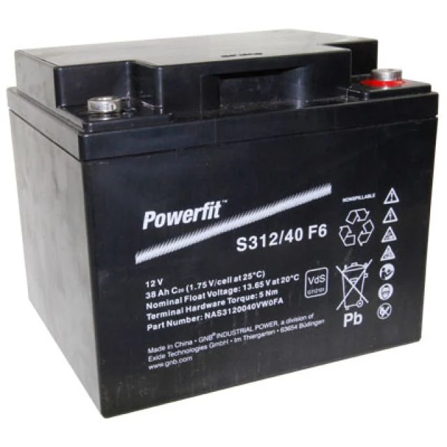 Exide Powerfit S312/40 F6 Blei Akku mit M6 Schraubanschluss 12V, 38000mAh