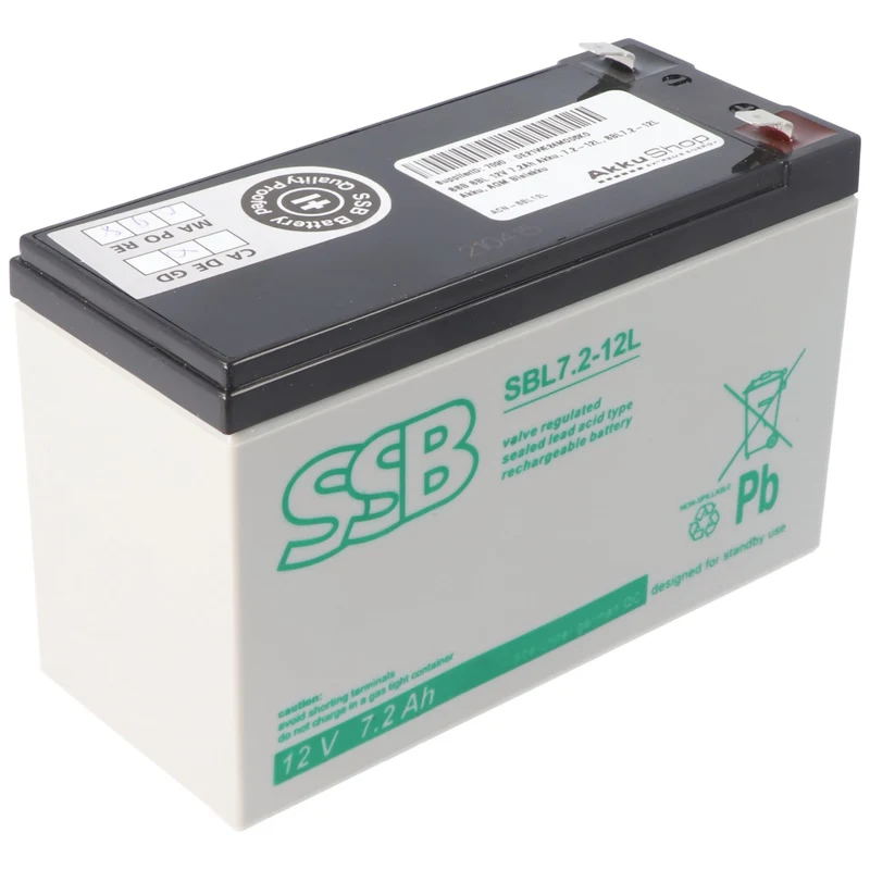 SSB SBL 12V 7,2Ah Akku, 7.2-12L, SBL7.2-12L Akku, AGM Bleiakku