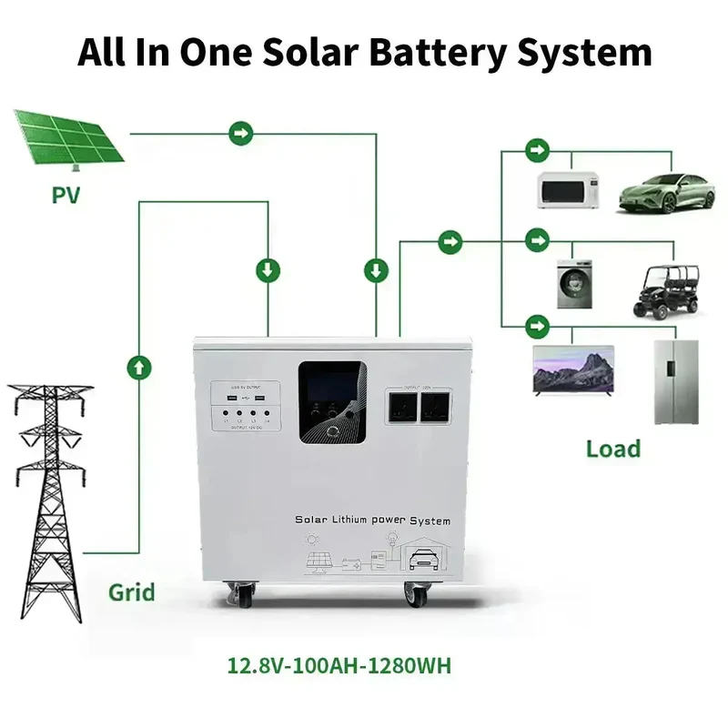 12.8V 100ah AIO Household Solar Energy Battery
