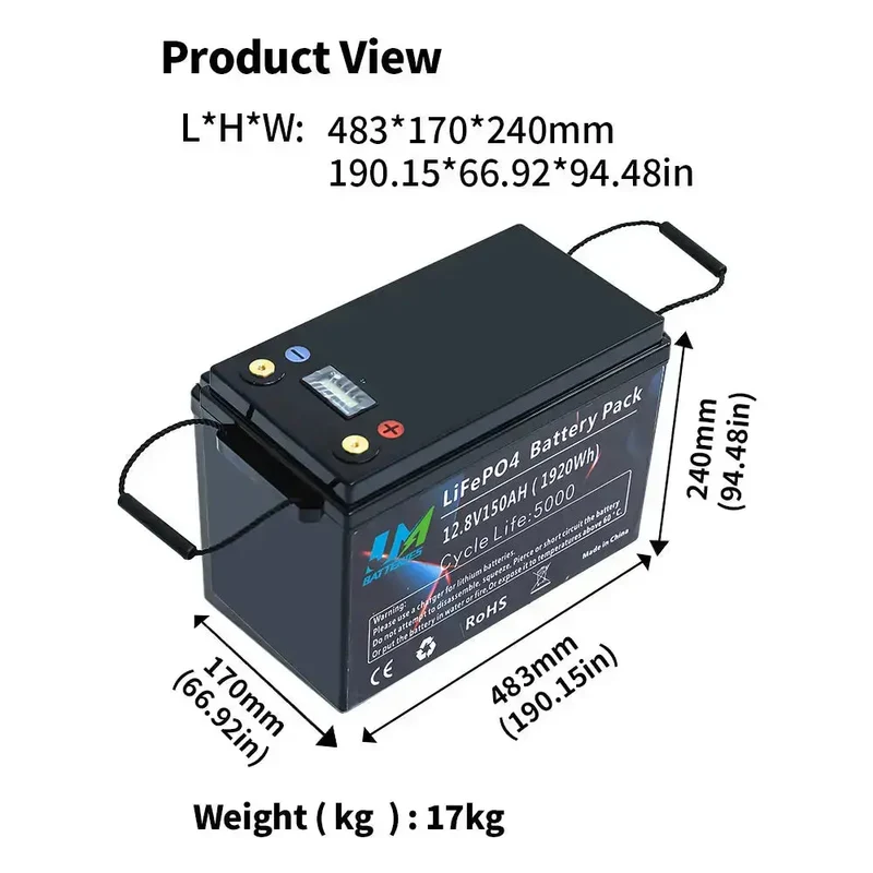 12.8V 150AH Solar Energy Storage LiFePO4 Power Batteries