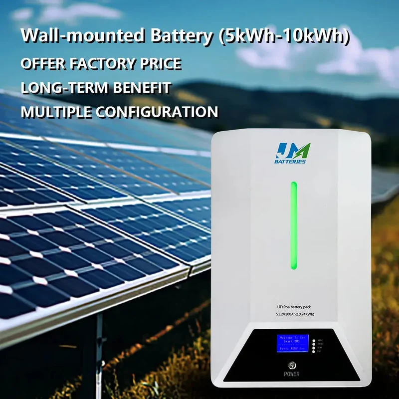 51.2V 200AH 10KWH Wall Mounted Home Energy Storage Lithium Power Battery