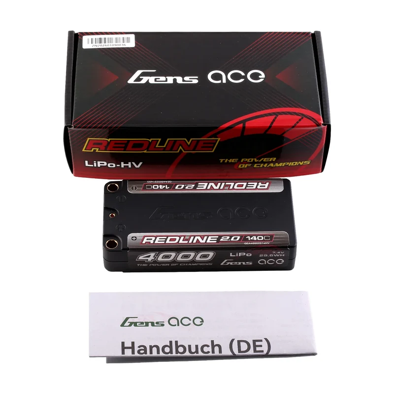 Gens ace Redline 2.0 4000mAh 2S 140C Shorty Lipo Akku