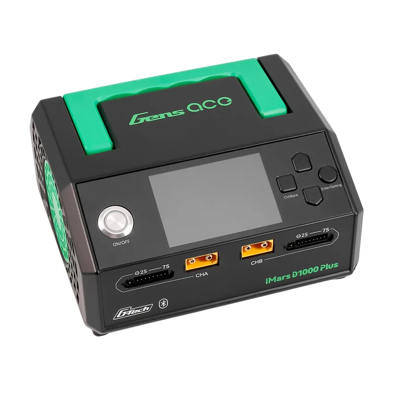 Gens ace D1000 Plus G-Tech Zweikanal-Ladegerät 25A*2 1000W für 1S-7S RC-Modellakkus – UK-Version