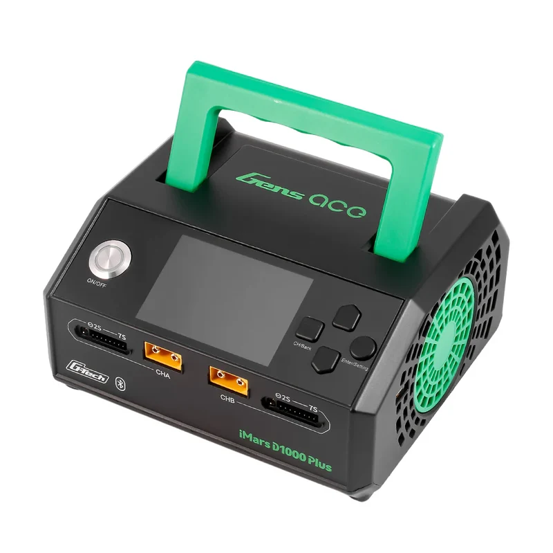 Gens ace D1000 Plus G-Tech Zweikanal-Ladegerät 25A*2 1000W für 1S-7S RC-Modellakkus – UK-Version