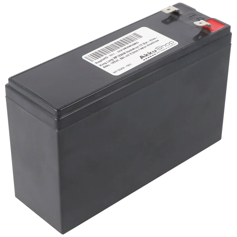 Kung Long WP1224W Hochstrom F2 Blei-Vlies-Akku, 12Volt, 6Ah mit 6,3mm Faston Anschluss