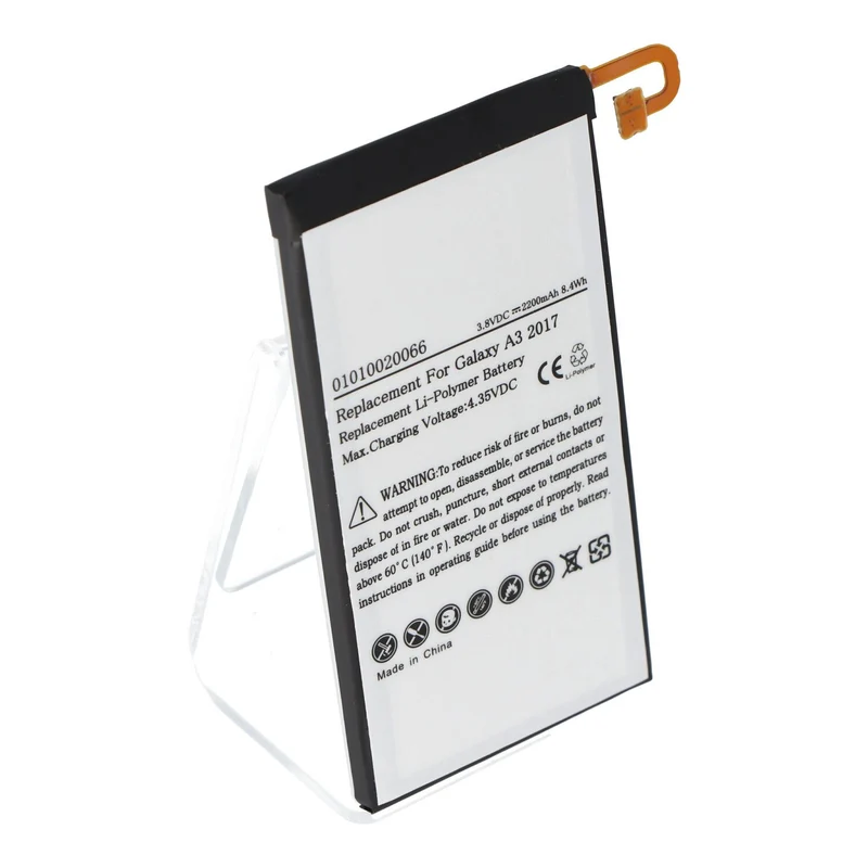 AccuCell Akku passend für Samsung Galaxy A3 2017, Li-Polymer, 3,8V, 2200mAh, 8,4Wh, built-in, ohne Werkzeug