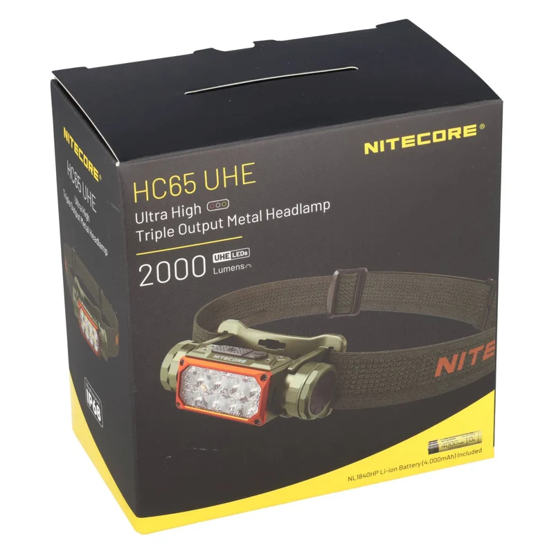 Nitecore HC65 UHE Hunting Edition Stirnlampe aus Metall, 2000 Lumen, 3 Lichtquellen, wiederaufladbar