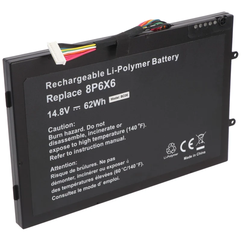 AccuCel Akku passend für Dell Alienware M11x, M14X, Li-Polymer, 14,8V, 4190mAh, 62Wh, built-in, ohne Werkzeug