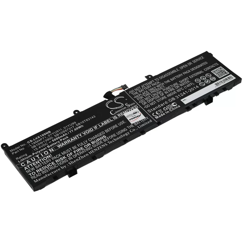AccuCell Akku passend für Laptop Lenovo ThinkPad P1 2019 20qt000rge, Typ L18M4P71 u.a. - 15,4V - 5000 mAh