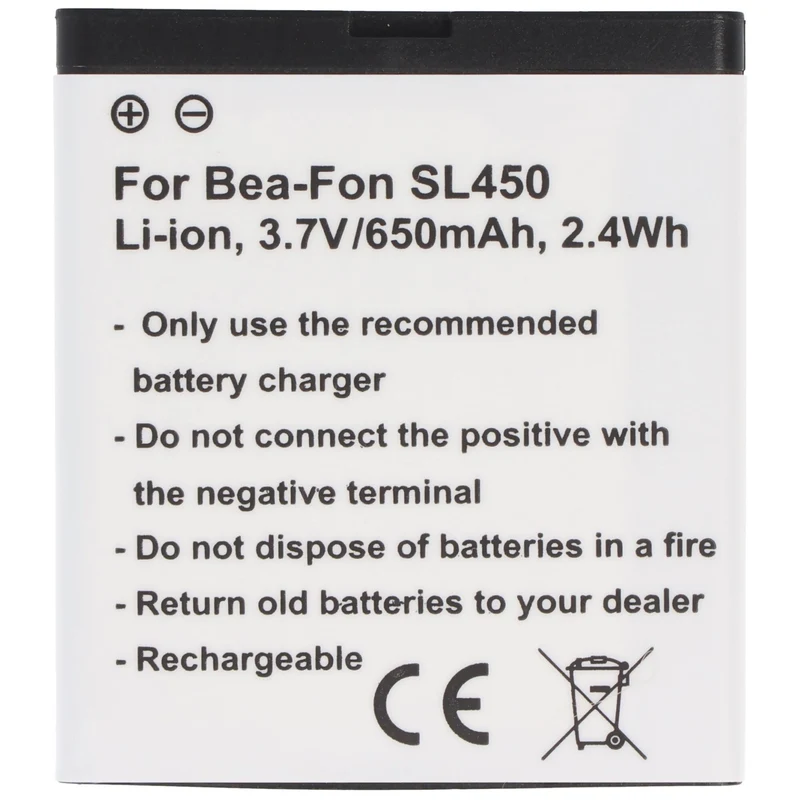 AccuCell Akku passend für Bea-Fon SL450, SL560 3,7 Volt 650mAh