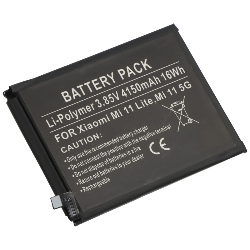 AccuCell Akku passend für Xiaomi Mi 11 Lite, Mi 11 5G, Li-Polymer, 3,84V, 4150mAh