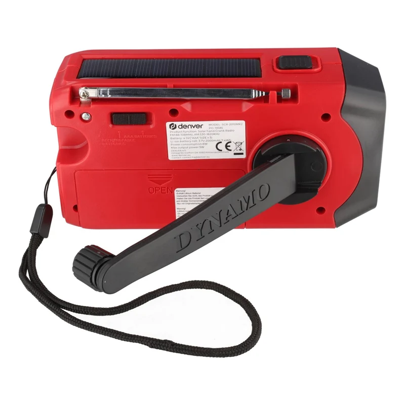 AccuCell Notfall Radio -Solar-Dynamo-Koffer-Radio mit LED-Taschenlampe, mit Li-ion Akku