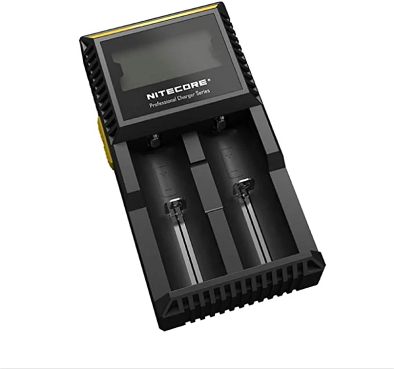 NITECORE D2EU Universalladegerät für Li-Ion, Ni-MH, Ni-CD und LiFePO4 Akkus, LCD Display