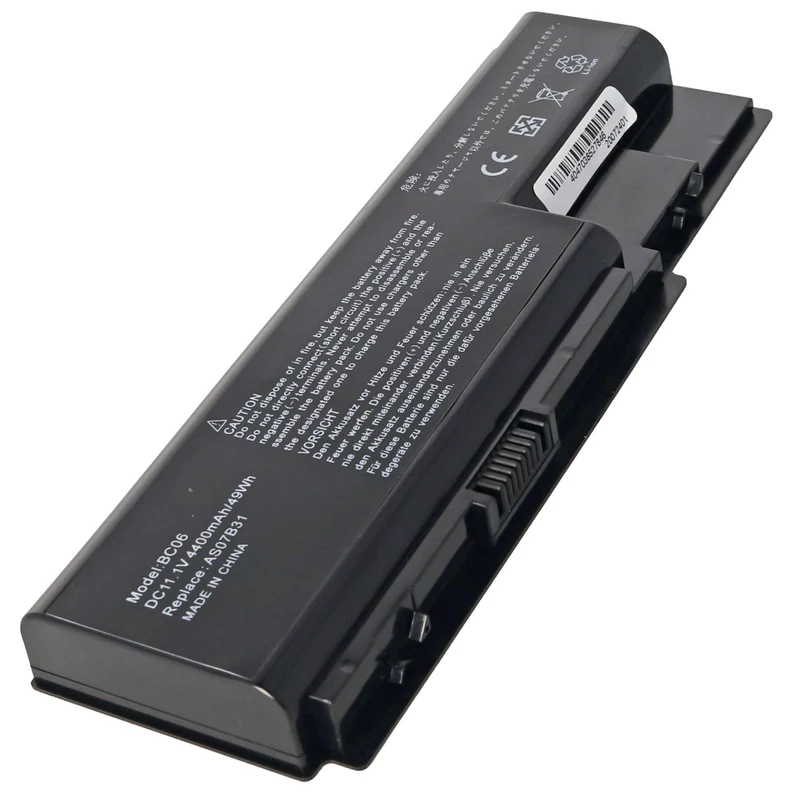 AccuCell Akku passend für ACER Aspire 5310 series, 6530 series, Li-Ion, 11,1V, 4400mAh, 48,8Wh, black