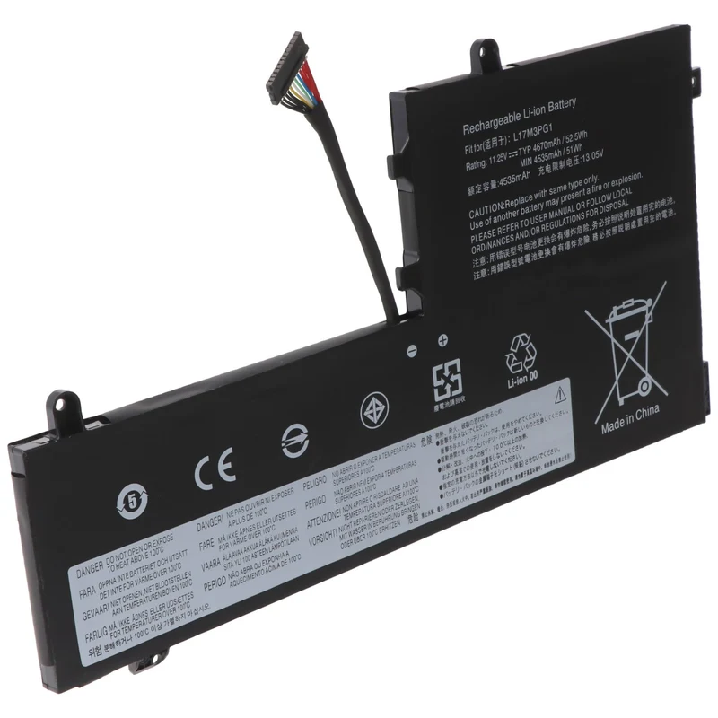 AccuCell Akku passend für Lenovo Legion Y530, Li-Polymer, 11,25V, 4645mAh, 52Wh
