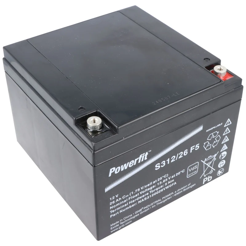 Exide Powerfit S312/26 F5 Blei Akku, 12V, 26000mAh, 312Wh