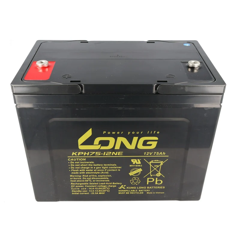 Kung Long KPH75-12NE Blei Akku 12 Volt 75Ah mit M6 Innengewinde